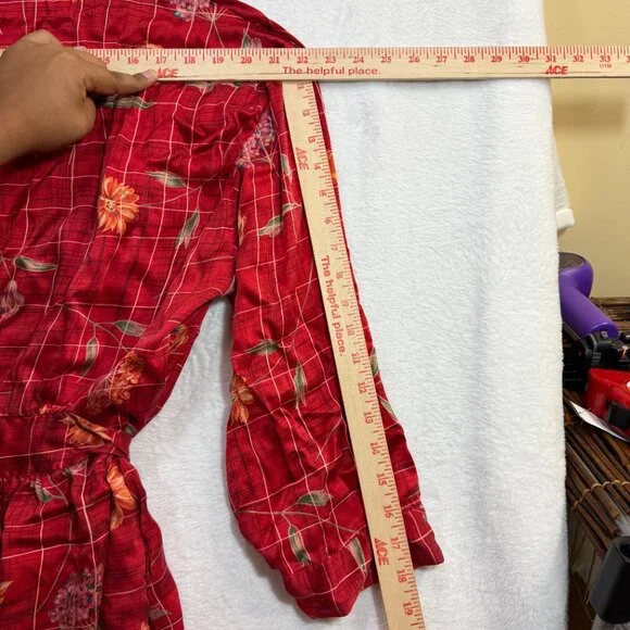 Vintage Victoria's Secret XS/S Red Floral Silk Robe Tied Pockets Luxury Sexy Y2K - Picture 10 of 10